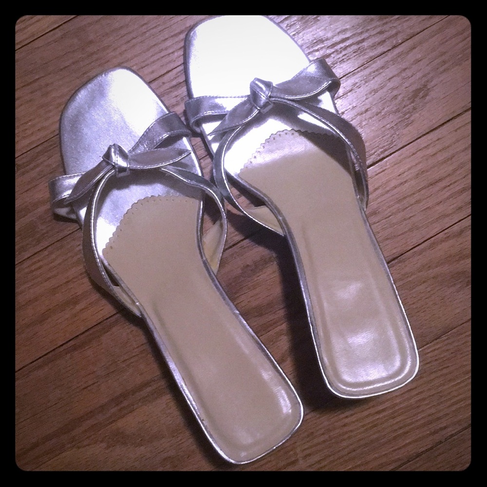 Silver Strappy Heels